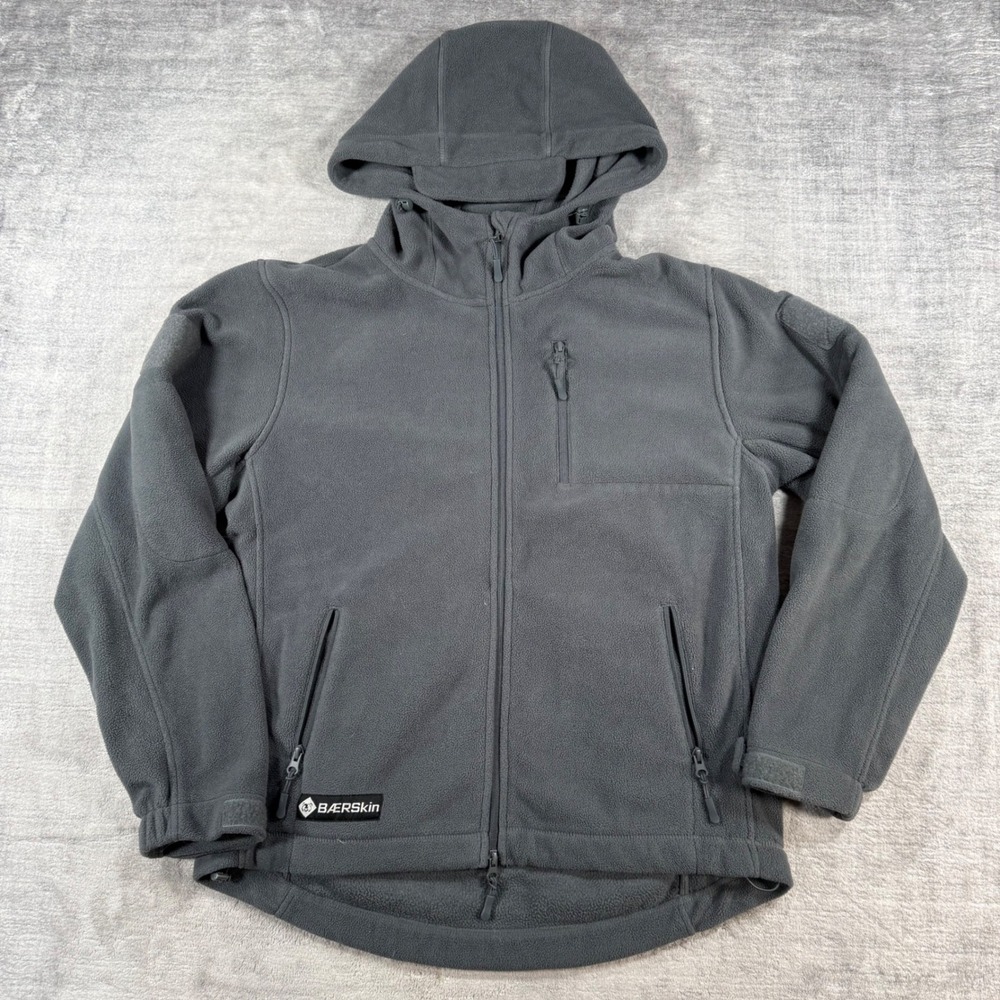Baerskin Jacket Mens Large Gray Full Zip Tactical Hoodie Fleece Outdoor Utility